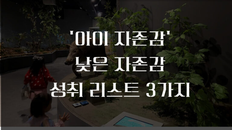자존감 낮은 아이 3가지 작은 성취 리스트